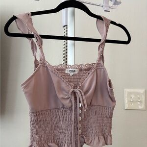 Women's Pink Smocked Top